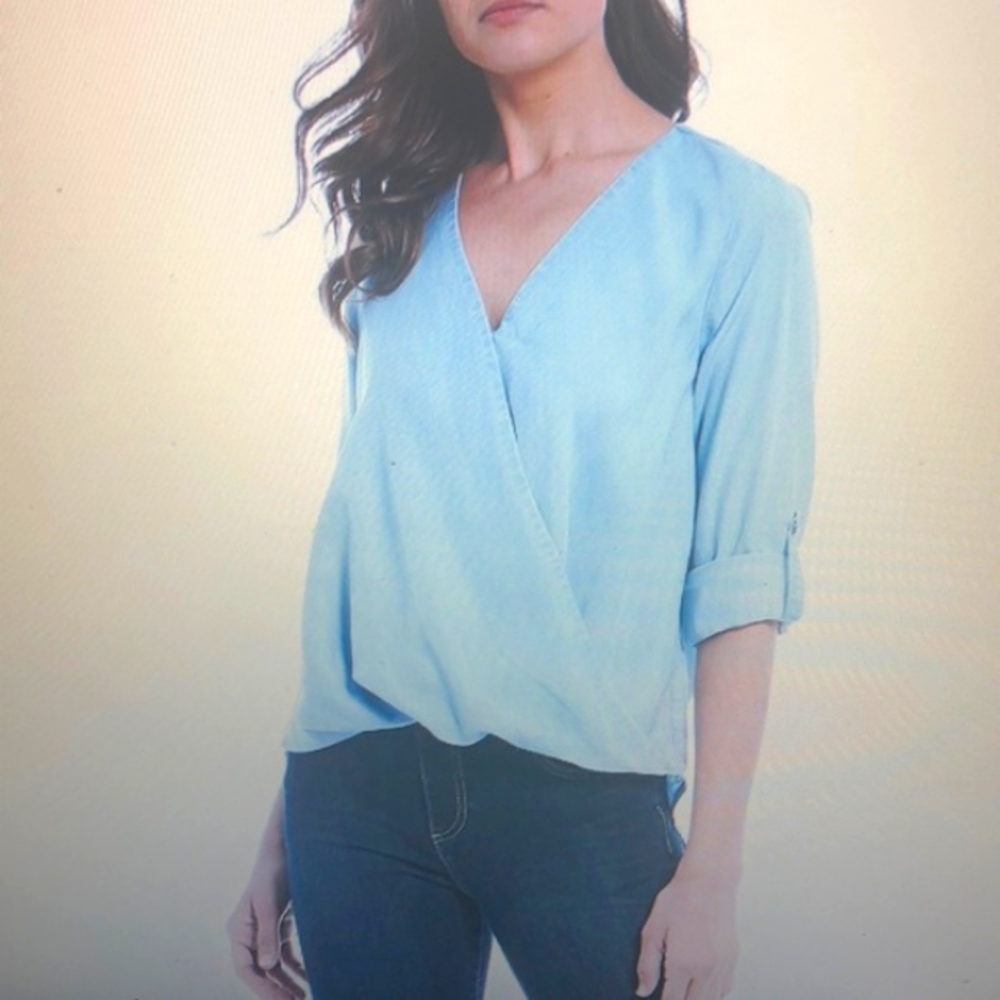 KUT From The Kloth V-Neck Faux Wrap Bl…